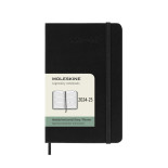 Kalendarz tygodniowy horyzontalny MOLESKINE 2024/25, 18M, P, twarda oprawa, 9x14cm, czarny