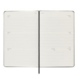 Kalendarz tygodniowy horyzontalny MOLESKINE 2025, 12M, L, twarda oprawa, 13x21cm, czarny