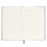 Kalendarz tygodniowy horyzontalny MOLESKINE 2025, 12M, L, twarda oprawa, 13x21cm, czarny