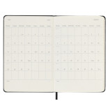 Kalendarz tygodniowy horyzontalny MOLESKINE 2025, 12M, P, twarda oprawa, 9x14cm, czarny