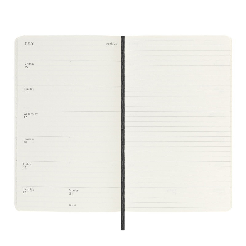 Kalendarz tygodniowy MOLESKINE 2024/25, 18M, L, miękka oprawa, 13x21cm, czarny