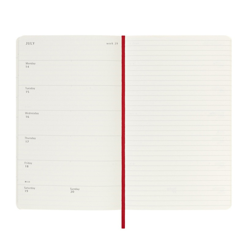 Kalendarz tygodniowy MOLESKINE 2024/25, 18M, L, miękka oprawa, 13x21cm, scarlet red