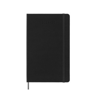 Kalendarz tygodniowy MOLESKINE 2024/25, 18M, L, twarda oprawa, 13x21cm, czarny