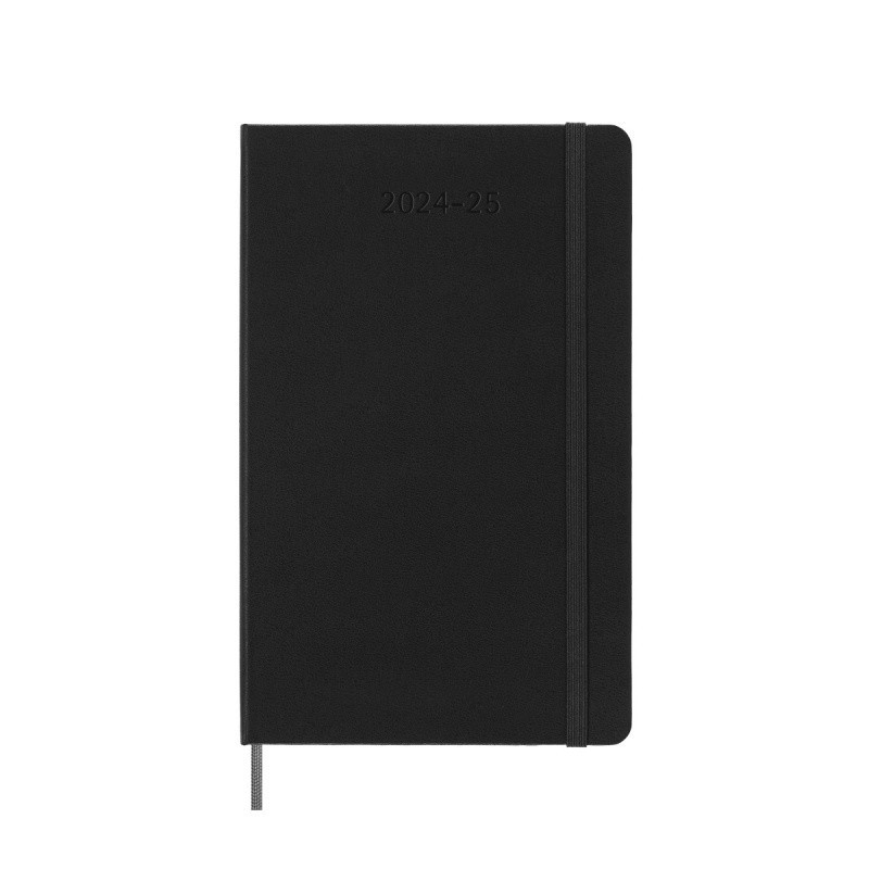 Kalendarz tygodniowy MOLESKINE 2024/25, 18M, L, twarda oprawa, 13x21cm, czarny