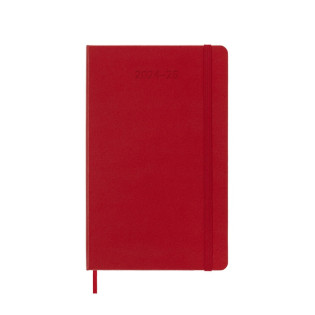 Kalendarz tygodniowy MOLESKINE 2024/25, 18M, L, twarda oprawa, 13x21cm, scarlet red