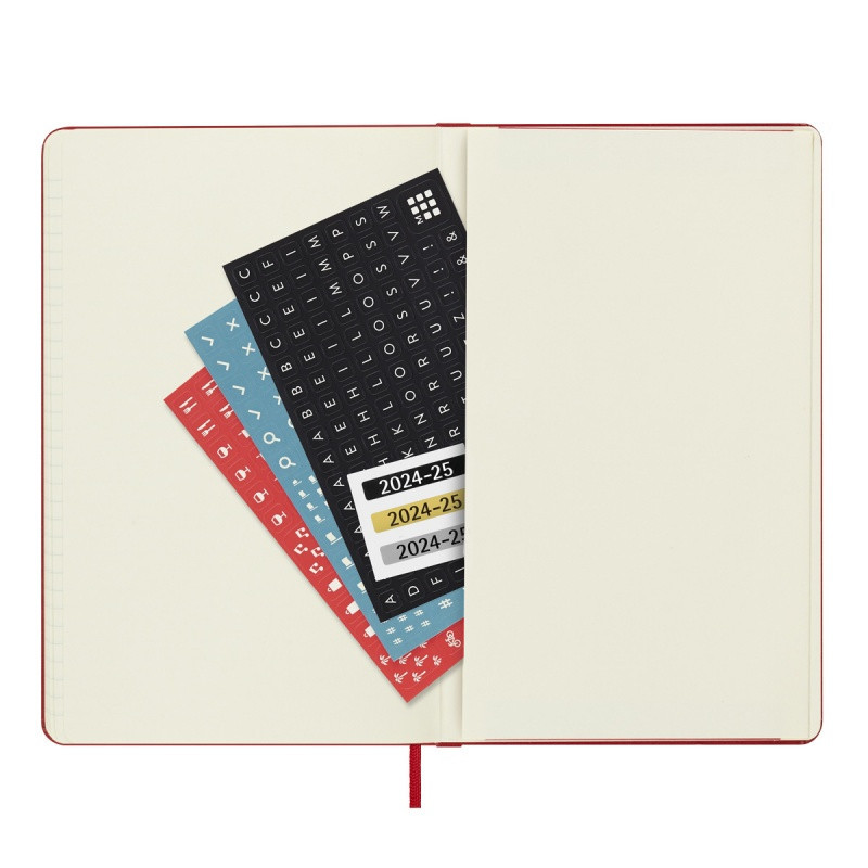 Kalendarz tygodniowy MOLESKINE 2024/25, 18M, L, twarda oprawa, 13x21cm, scarlet red