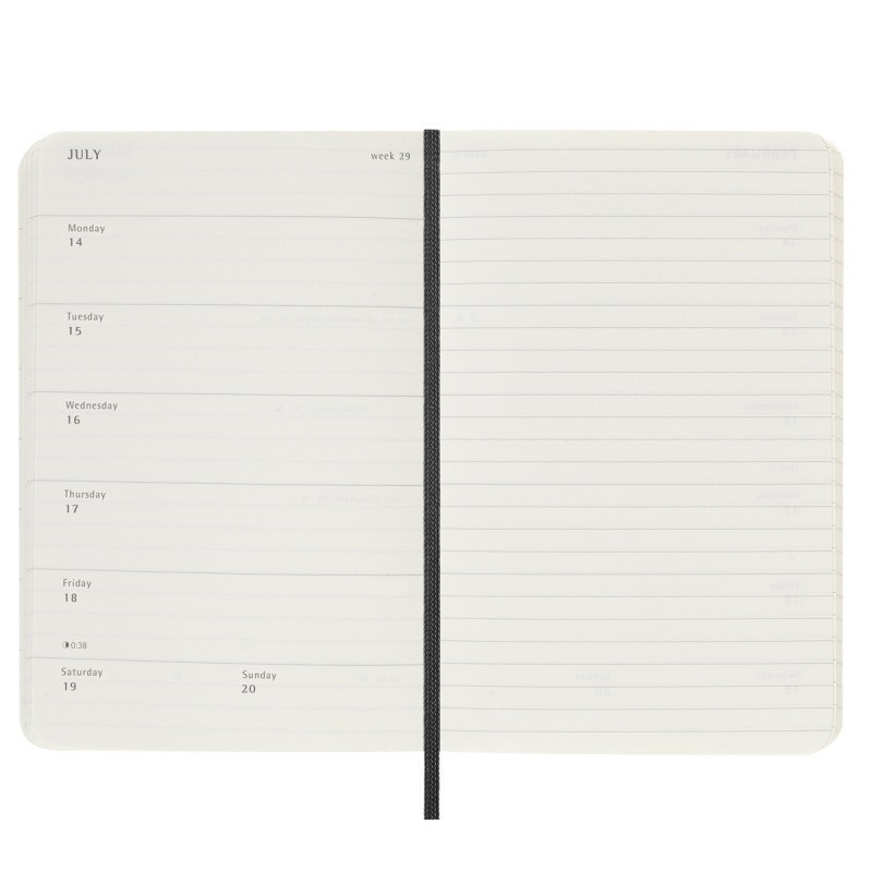 Kalendarz tygodniowy MOLESKINE 2024/25, 18M, P, miękka oprawa, 9x14cm, czarny