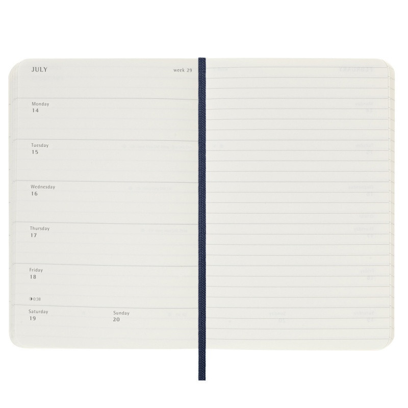 Kalendarz tygodniowy MOLESKINE 2024/25, 18M, P, miękka oprawa, 9x14cm, sapphire blue