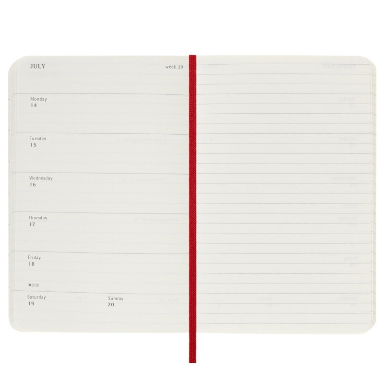 Kalendarz tygodniowy MOLESKINE 2024/25, 18M, P, miękka oprawa, 9x14cm, scarlet red