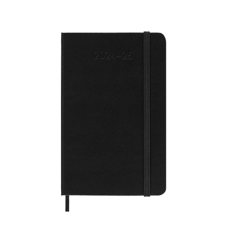 Kalendarz tygodniowy MOLESKINE 2024/25, 18M, P, twarda oprawa, 9x14cm, czarny