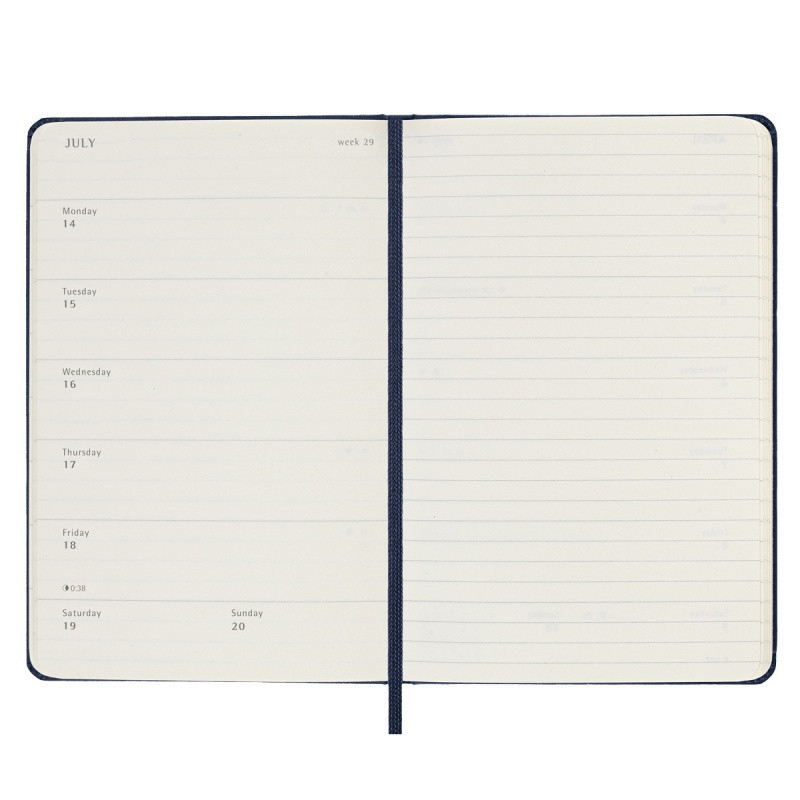 Kalendarz tygodniowy MOLESKINE 2024/25, 18M, P, twarda oprawa, 9x14cm, sapphire blue