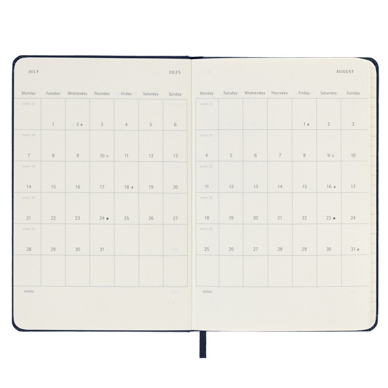 Kalendarz tygodniowy MOLESKINE 2024/25, 18M, P, twarda oprawa, 9x14cm, sapphire blue