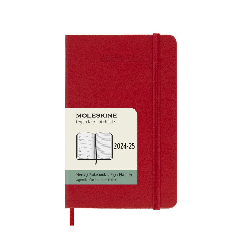 Kalendarz tygodniowy MOLESKINE 2024/25, 18M, P, twarda oprawa, 9x14cm, scarlet red
