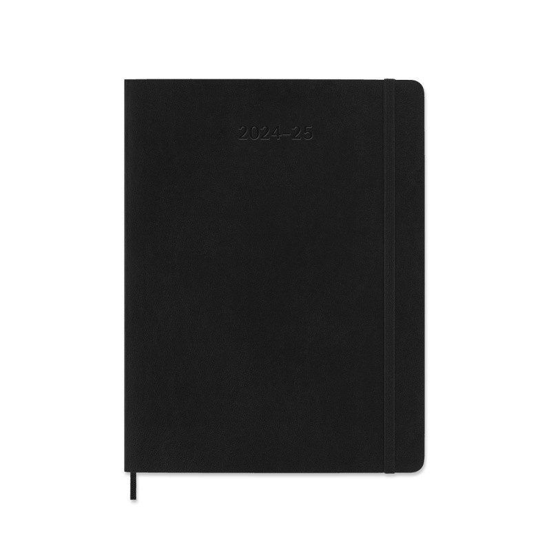 Kalendarz tygodniowy MOLESKINE 2024/25, 18M, XL, miękka oprawa, 19x25cm, czarny