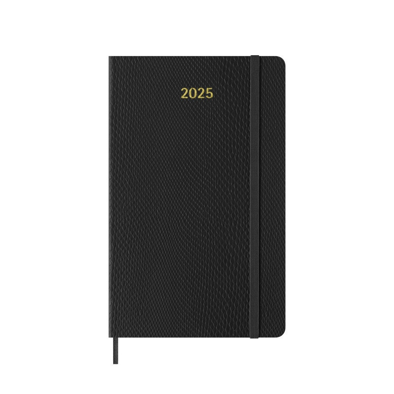 Kalendarz tygodniowy MOLESKINE 2025, L, synt. skóra węża, edycja limitowana, 13x21cm, w pudełku, czarny