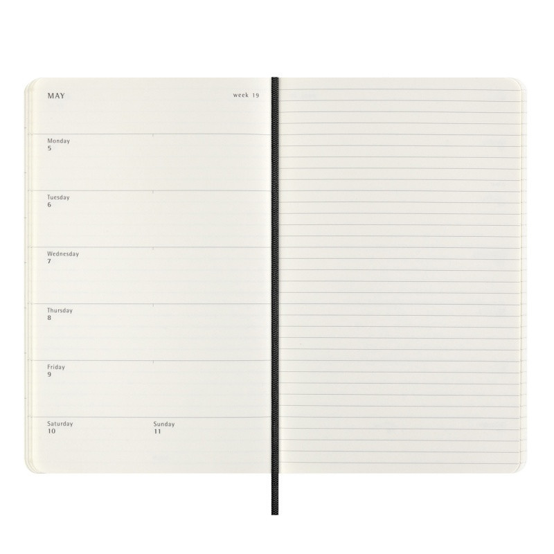 Kalendarz tygodniowy MOLESKINE 2025, L, synt. skóra węża, edycja limitowana, 13x21cm, w pudełku, czarny