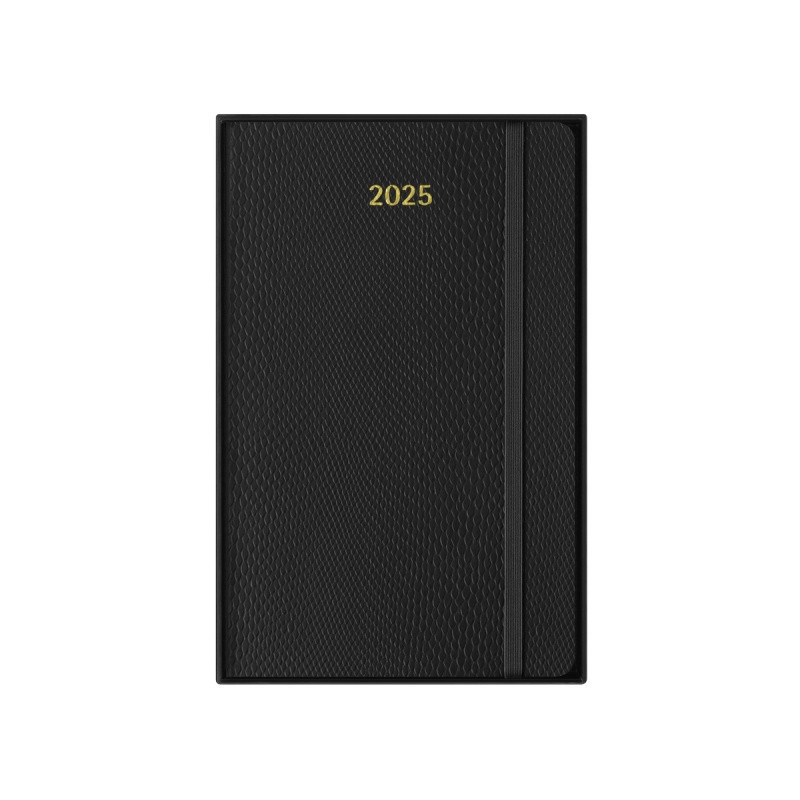 Kalendarz tygodniowy MOLESKINE 2025, L, synt. skóra węża, edycja limitowana, 13x21cm, w pudełku, czarny