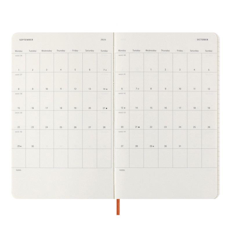 Kalendarz tygodniowy MOLESKINE 2025, L, synt. skóra węża, edycja limitowana, 13x21cm, w pudełku, pomarańczowy