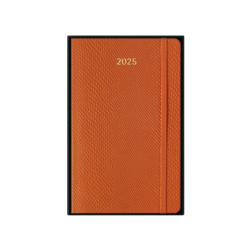 Kalendarz tygodniowy MOLESKINE 2025, L, synt. skóra węża, edycja limitowana, 13x21cm, w pudełku, pomarańczowy