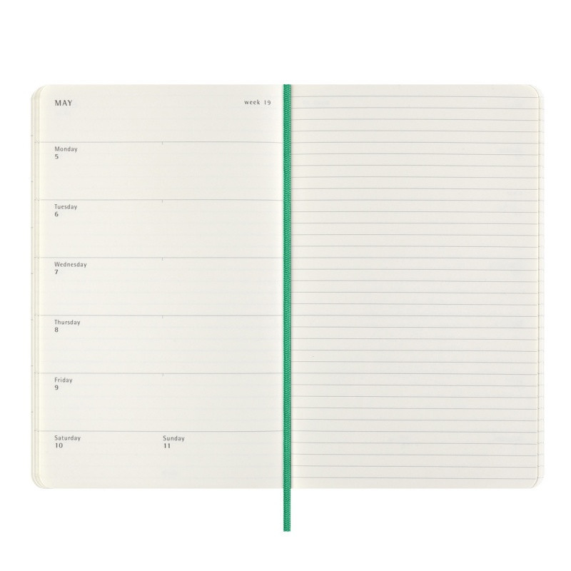 Kalendarz tygodniowy MOLESKINE 2025, L, synt. skóra węża, edycja limitowana, 13x21cm, w pudełku, zielony