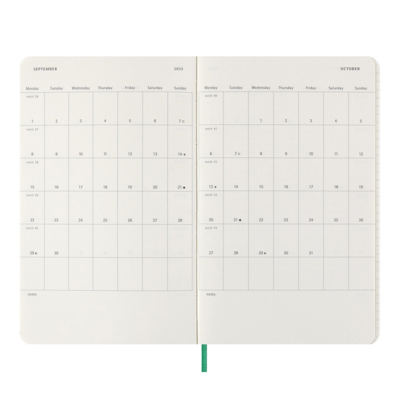 Kalendarz tygodniowy MOLESKINE 2025, L, synt. skóra węża, edycja limitowana, 13x21cm, w pudełku, zielony