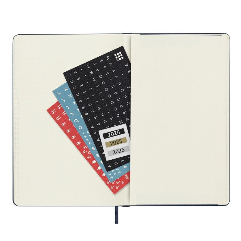 Kalendarz tygodniowy MOLESKINE 2025, 12M, L, twarda oprawa, 13x21cm, czarny
