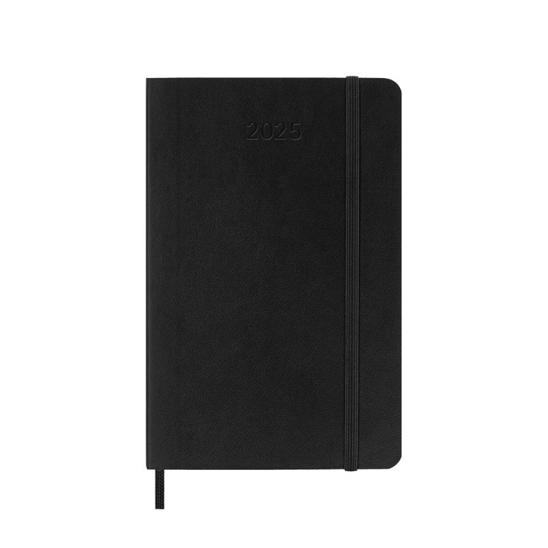 Kalendarz tygodniowy MOLESKINE 2025, 12M, P, miękka oprawa, 9x14cm, czarny
