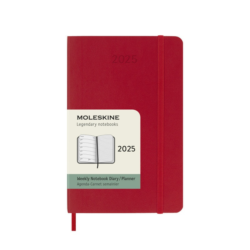 Kalendarz tygodniowy MOLESKINE 2025, 12M, P, miękka oprawa, 9x14cm, scarlet red