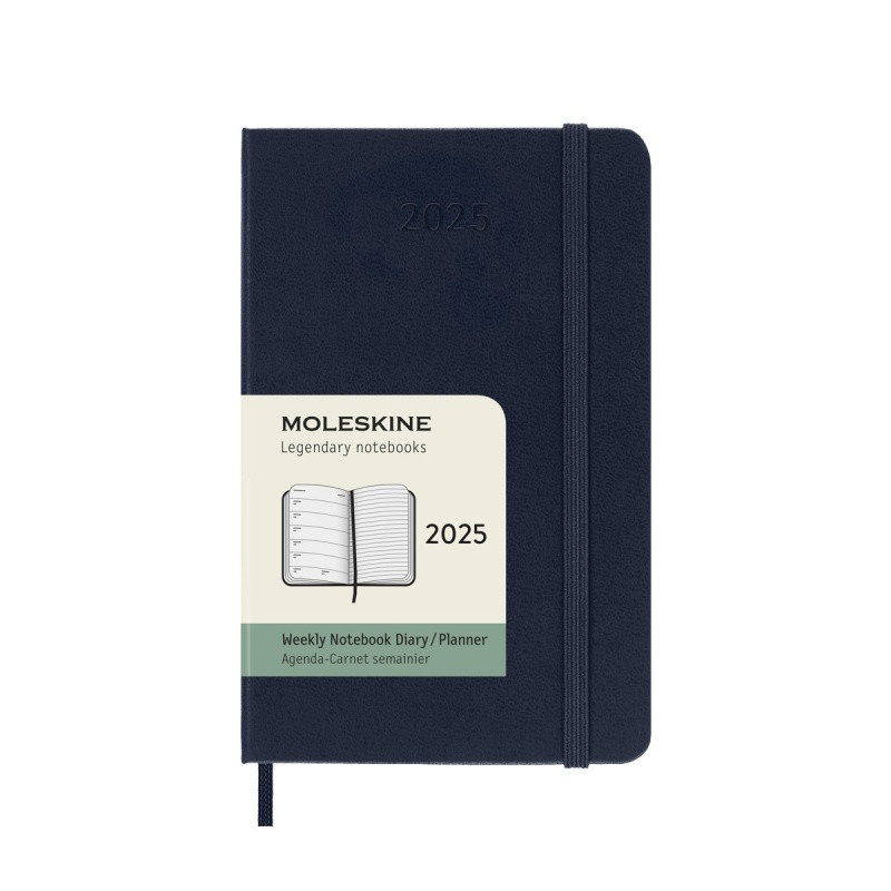 Kalendarz tygodniowy MOLESKINE 2025, 12M, P, twarda oprawa, 9x14cm, sapphire blue