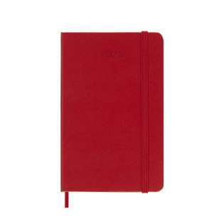 Kalendarz tygodniowy MOLESKINE 2025, 12M, P, twarda oprawa, 9x14cm, scarlet red