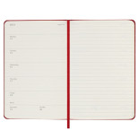 Kalendarz tygodniowy MOLESKINE 2025, 12M, P, twarda oprawa, 9x14cm, scarlet red