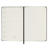 Kalendarz tygodniowy MOLESKINE 2025, 12M, P, twarda oprawa, 9x14cm, czarny