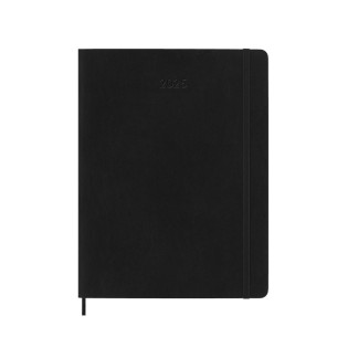 Kalendarz tygodniowy MOLESKINE 2025, 12M, XL, miękka oprawa, 19x25cm, czarny