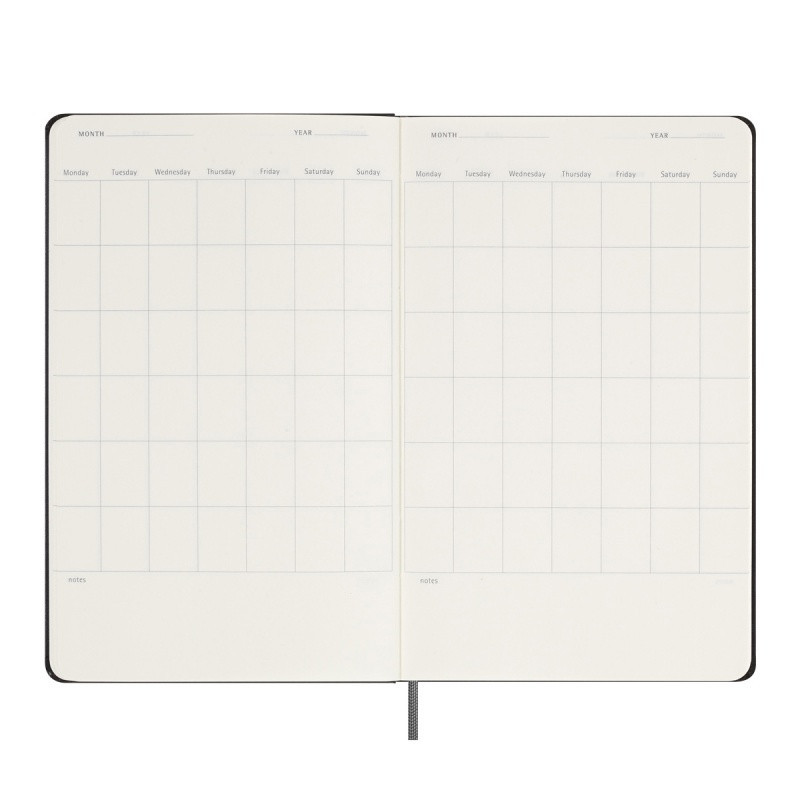 Kalendarz tygodniowy MOLESKINE bez dat, L, twarda oprawa, 13x21cm, czarny