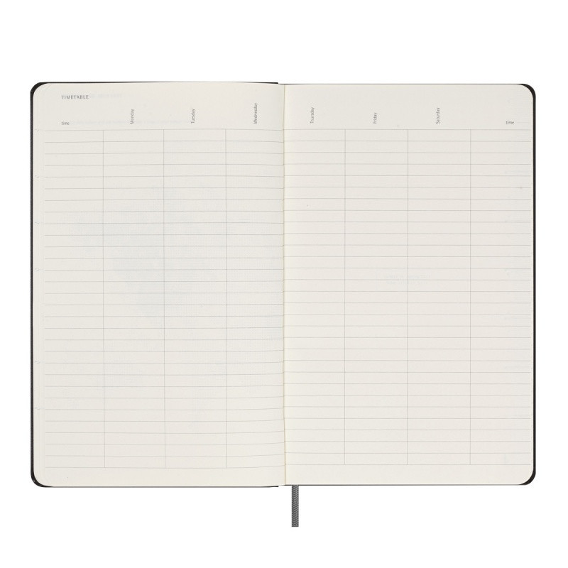Kalendarz tygodniowy MOLESKINE bez dat, L, twarda oprawa, 13x21cm, czarny