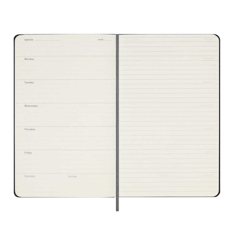 Kalendarz tygodniowy MOLESKINE bez dat, L, twarda oprawa, 13x21cm, czarny