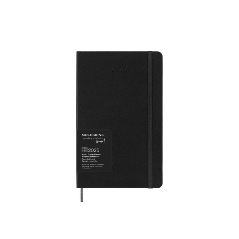Kalendarz tygodniowy MOLESKINE Smart 2025, L, twarda oprawa, 13x21cm, czarny