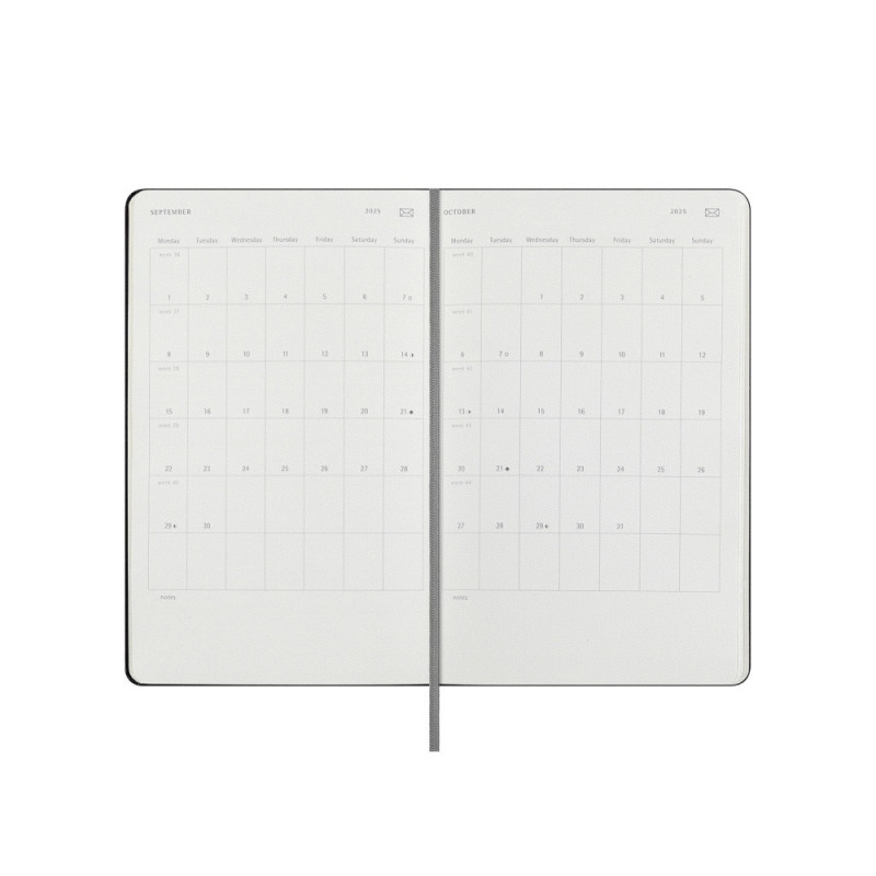 Kalendarz tygodniowy MOLESKINE Smart 2025, L, twarda oprawa, 13x21cm, czarny