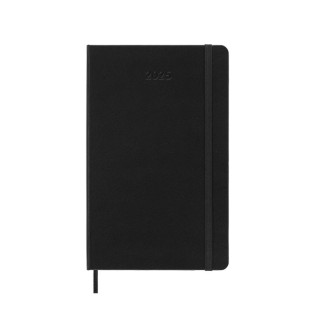 Kalendarz tygodniowy vertykalny MOLESKINE 2025, 12M, L, twarda oprawa, 13x21cm, czarny