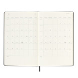 Kalendarz tygodniowy vertykalny MOLESKINE 2025, 12M, L, twarda oprawa, 13x21cm, czarny