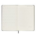 Kalendarz tygodniowy vertykalny MOLESKINE Pro 2025, 12M, L, twarda oprawa, 13x21cm, czarny