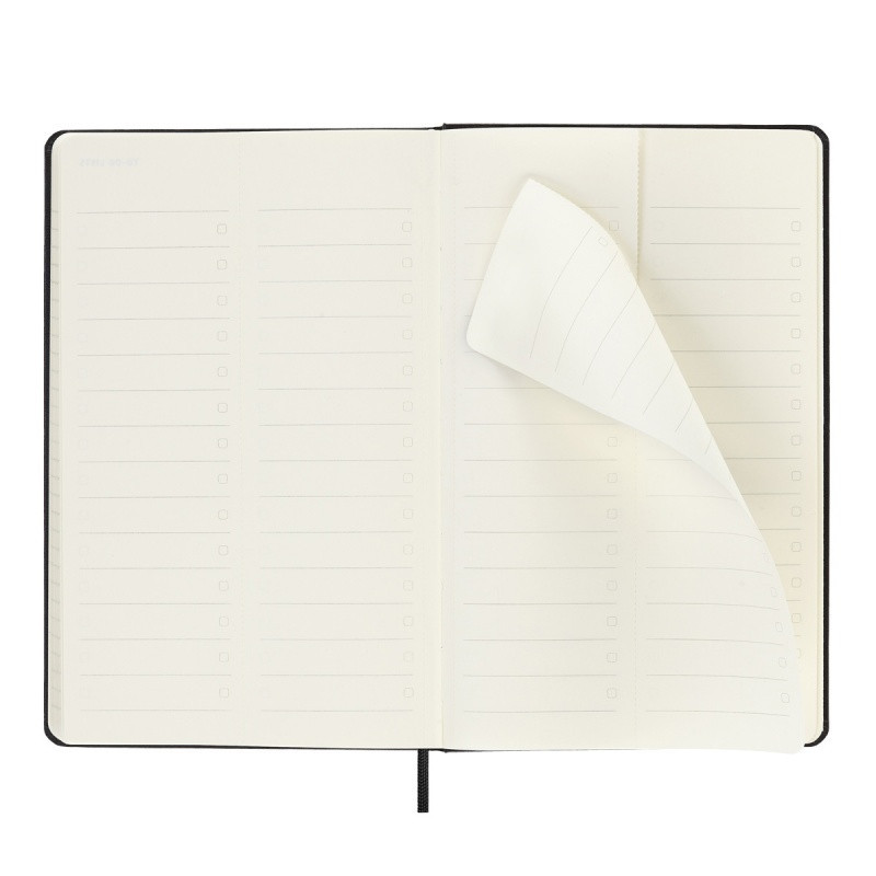 Kalendarz tygodniowy vertykalny MOLESKINE Pro 2025, 12M, L, twarda oprawa, 13x21cm, czarny