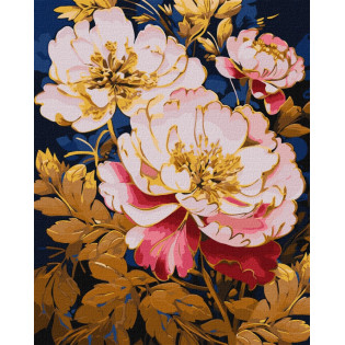 Malowanie po numerach IDEYKA, 40x50 cm, metallic, różowa symfonia, 1 szt., w pudełku