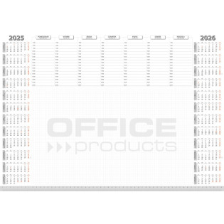 Podkładka na biurko OFFICE PRODUCTS, planer 2025/2026, biuwar 594x420mm A2 ,52k., biała