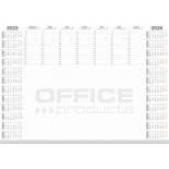 Podkładka na biurko OFFICE PRODUCTS, planer 2025/2026, biuwar 594x420mm A2 ,52k., biała