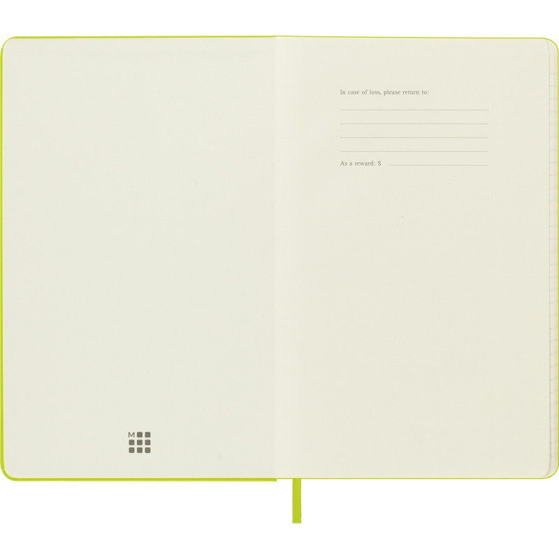 Notes MOLESKINE Classic L (13x21cm), w linie, twarda oprawa, 240 stron, lemon green