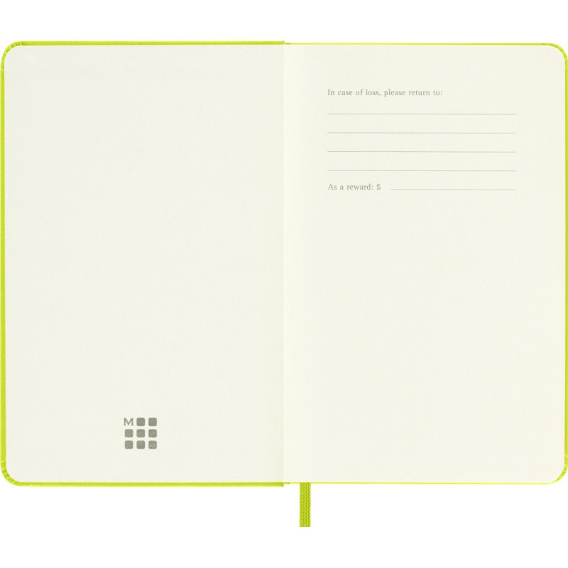 Notes MOLESKINE Classic P (9x14cm), gładki, twarda oprawa, 192 strony, lemon green