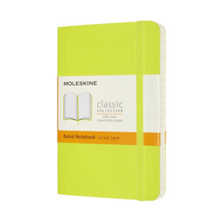 Notes MOLESKINE Classic P (9x14cm), w linie, miękka oprawa, 192 strony, lemon green