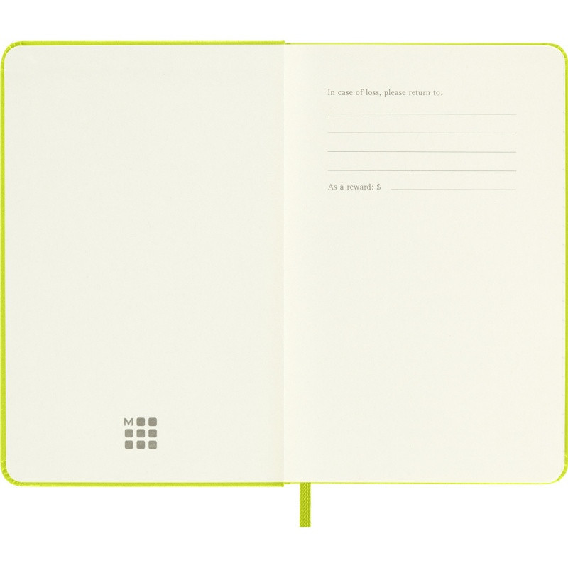 Notes MOLESKINE Classic P (9x14cm), w linie, twarda oprawa, 192 strony, lemon green