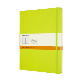 Notes MOLESKINE Classic XL (19x25cm), w linie, twarda oprawa, 192 strony, lemon green